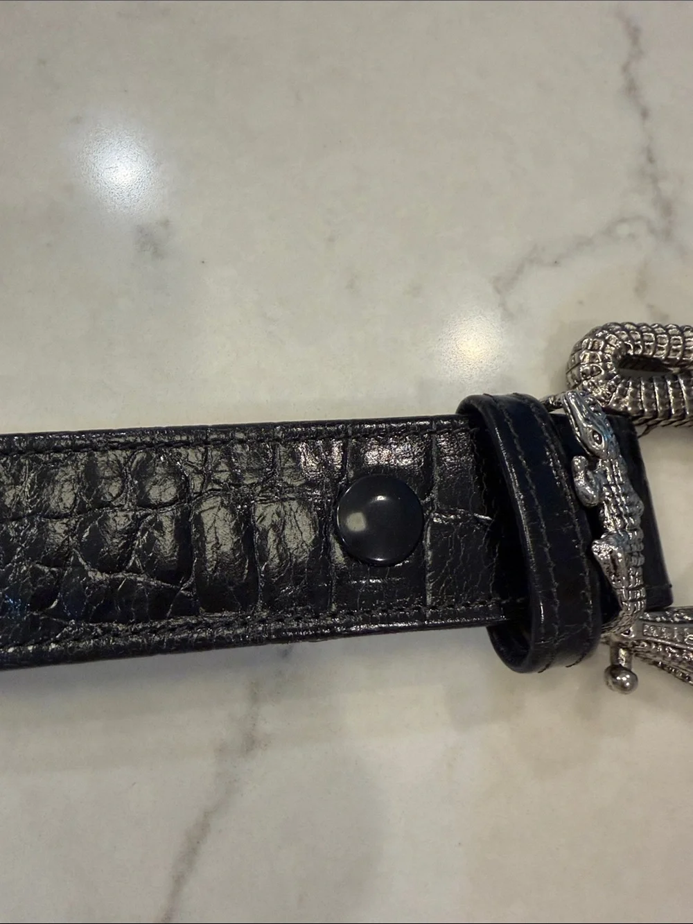 Authentic * Barry Kieselstein Cord * Vintage * Sterling Alligator Buckle